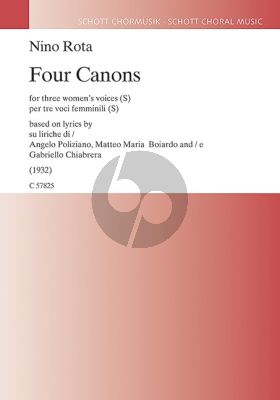 Rota 4 Canons 3 Women's Voices (SSS) (ital.)