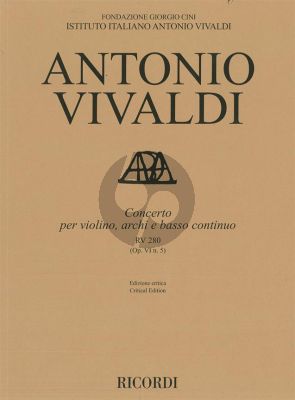 Vivaldi Concerto e-minor RV 280 (Op.VI/5) Violin-Strings-Bc Score (edited by Alessandro Borin)