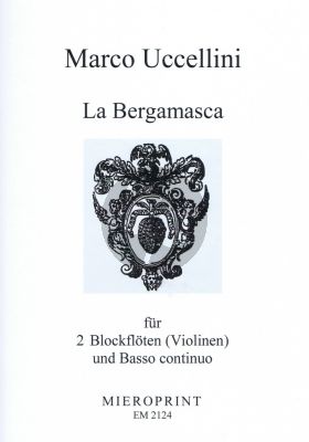 Uccellini La Bergamasca für 2 Sopranblockflöten (Violinen) und B.c.