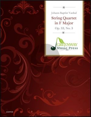 Vanhal String Quartet F-Major Op.33 No.3 (Score/Parts) (edited by David C. Birchler)
