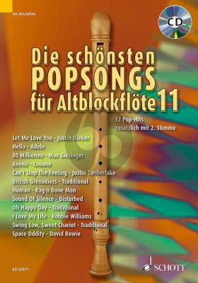 Die schönsten Popsongs für Alt-Blockflöte Vol.11 12 Pop-Hits (Bk-Cd) (arr. Uwe Bye)