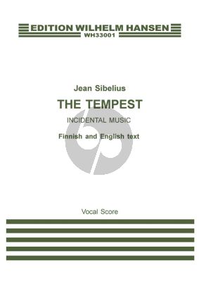 Sibelius The Tempest Op.109 Soloists-Choir-Orchestra Vocal Score