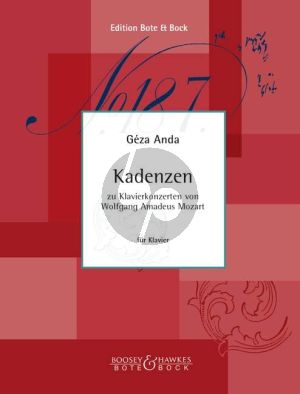 Anda Cadenzas to W. A. Mozart's Piano Concertos