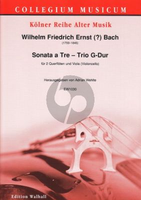 Bach Sonata a Tre – Trio G-Major 2 Flutes and Viola (or Violoncello) (Score/Parts) (edited by Adrian Wehlte)