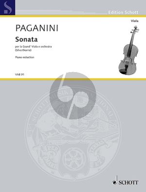 Paganini Sonata per la Grand Viola-Orchestra (piano red.) (Critical edition with practical notes by Paul Silverthorne)