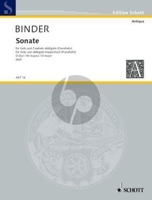 Binder Sonate D-dur Viola-Bc (Hugo Ruf)