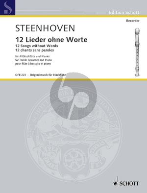Steenhoven 12 Lieder ohne Worte Altblockflöte-Klavier