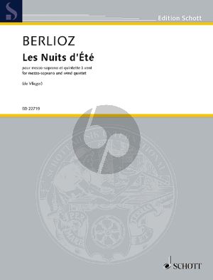 Berlioz Les Nuits d'Été Mezzo-Sopran und Bläserquintett (Partitur/Stimmen) (arr. Henk de Vlieger)