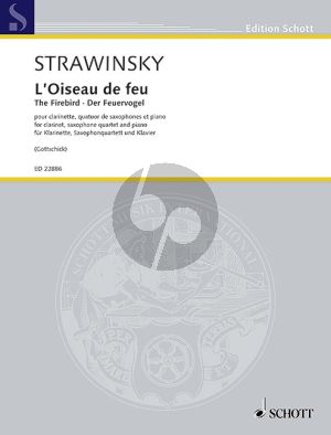 Strawinsky The Firebird (L'Oiseau de feu/Der Feuervogel) Suite (1919) Clarinet(A)-4 Saxophones (SATB) and Piano (Score/Parts)