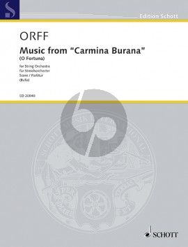 Music from Carmina Burana String Orchestra with Piano and Percussion Score