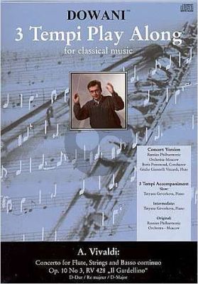 Vivaldi Concerto D-major RV 428 (Op.10 No.3) "Il Gardelino" Flute-Strings-Bc (Flute solo part with CD) (Dowani)