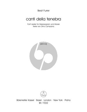 Furrer Canti della tenebra (Fünf Lieder) Mezzosopran und Klavier
