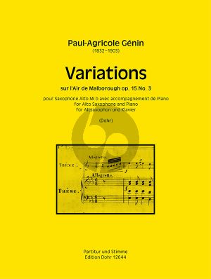 Genin Variations sur l'Air de Malborough Op.15 No.3 Altsaxophon und Klavier (Christoph Dohr)