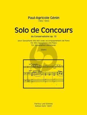 Genin Solo de Concours du Conservatoire Op.13 Altsaxophon und Klavier (hrsg. von Christoph Dohr)