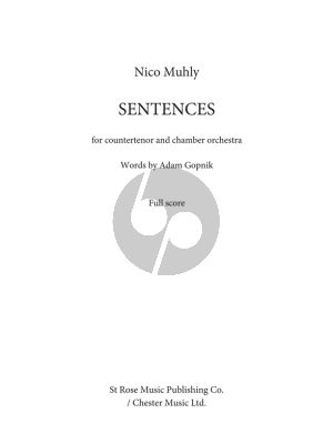 Muhly Sentences Countertenor with Chamber Group Score