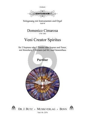 Cimarosa Veni Creator Spiritus 2 hohe Solostimmen-Streicher und Orgel (Hr ad lib.) (Friedrich Hägele)