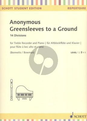 Greensleeves to a Ground - 14 Divisions Treble Recorder-Piano (edited by Bennetts and Bowman)