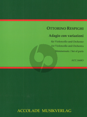 Respighi Adagio con Variazioni Violoncello-Orchester Stimmenset