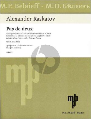 Raskatov Pas de deux Soprano (with Chimes) and Saxophone (Soprano and Tenor) (text by Antonin Artaud)