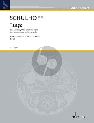 Schulhoff Tango 2 Violins-Viola-Violoncello (Score/Parts) (transcr. by Wolfgang Birtel)