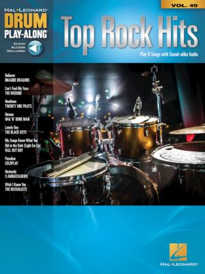 Top Rock Hits Drum Play-Along Vol.49 (Book with Audio online)