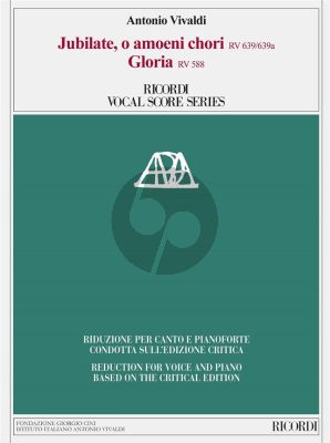 Vivaldi Jubilate, o amoeni RV 639/639a - Gloria, RV 588 Vocal Score