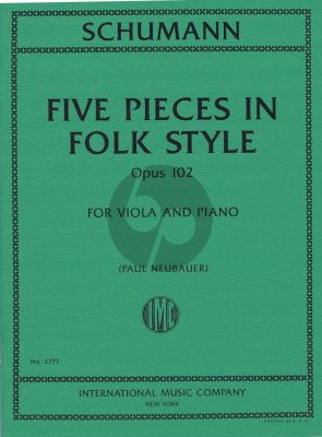 5 Pieces in Folk Style Op.102 Viola and Piano