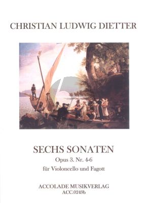 Dietter 6 Sonaten Op.3 Band 2 No.4-6 Violoncello-Fagott (Part./Stimmen) (Jean-Christophe Dassonville)
