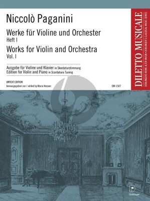 Paganini Werke für Violine und Orchester Heft 1 (Ausgabe in Skordatur-Stimmung) (Violine-Klavier)