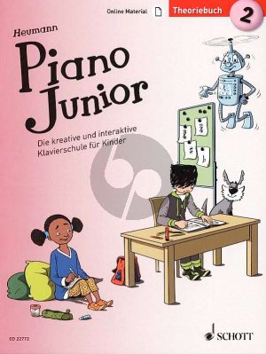 Heumann Piano Junior: Theoriebuch 2 (Die kreative und interaktive Klavierschule für Kinder) (Book with Audio online) (german edition)