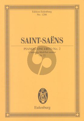 Saint-Saens Concerto No. 2 G-minor Op.22 Piano-Orchestra (Study Score)