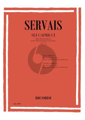 Servais 6 Caprices Op.11 (with 2nd cello accomp.) (Rocco Filippini)