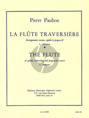 Paubon La Flute Traversiere Vol. 1 Debutants