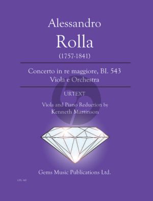 Rolla Concerto re maggiore BI. 543 Viola - Piano (Reduction by Kenneth Martinson) (Urtext)