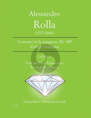 Rolla Concerto fa maggiore BI. 549 Viola - Piano (Reduction by Kenneth Martinson) (Urtext)