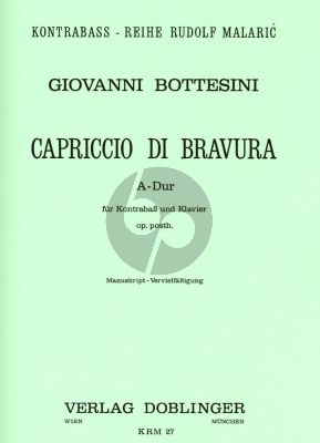Bottesini Capriccio di bravura A-Dur Contrabas-Piano (Herausgeber: Rudolf Malaric)