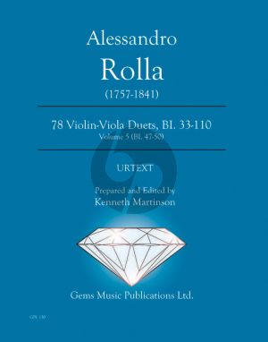 Rolla 78 Duets Volume 5 BI. 47 - 50 Violin - Viola (Prepared and Edited by Kenneth Martinson) (Urtext)