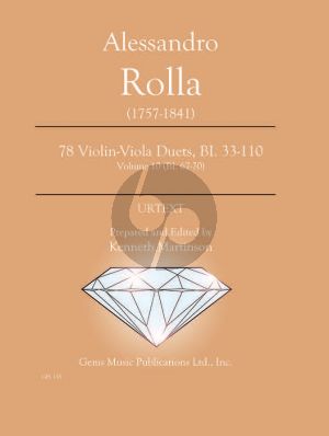 Rolla 78 Duets Volume 10 BI. 67 - 70 Violin - Viola (Prepared and Edited by Kenneth Martinson) (Urtext)