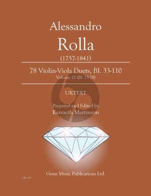 Rolla 78 Duets Volume 12 BI. 75 - 78 Violin - Viola (Prepared and Edited by Kenneth Martinson) (Urtext)