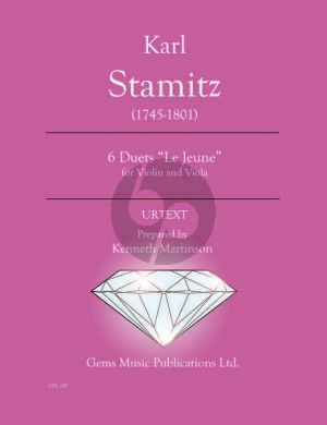 Stamitz 6 Duets "Le Jeune" Violin - Viola (Prepared and Edited by Kenneth Martinson) (Urtext)