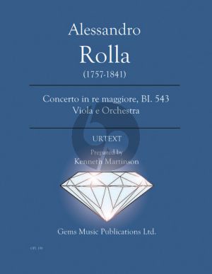 Rolla Concerto in re maggiore BI. 543 Viola - Orchestra Score - Parts (Prepared and Edited by Kenneth Martinson) (Urtext)