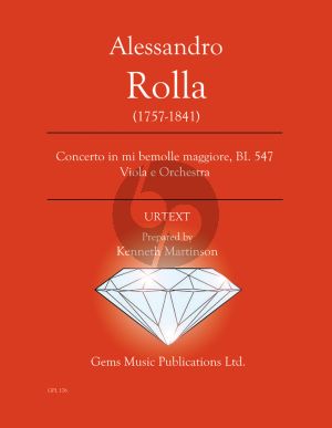 Rolla Concerto in mi bemolle maggiore BI. 547 Viola - Piano (Prepared and Edited by Kenneth Martinson) (Urtext)