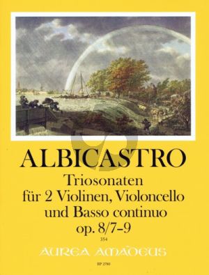 Albicastro 12 Triosonaten Opus 8 Band 3 No. 7 - 9 (2 Violinen-Violoncello und Bc Part./Stimmen) (Harry Joelson)