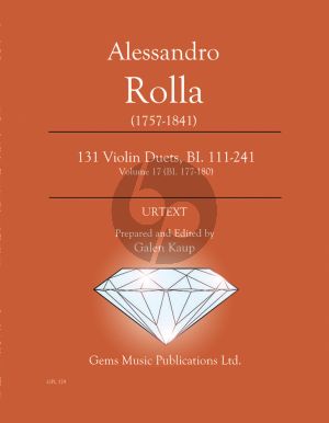 Rolla 131 Duets BI. 177 - 180 Volume 17 - 2 Violins (Prepared and Edited by Galen Kaup) (Urtext)