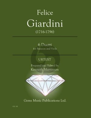 Giardini 6 Duetti for Bassoon - Viola (Prepared and Edited by Kenneth Martinson) (Urtext)