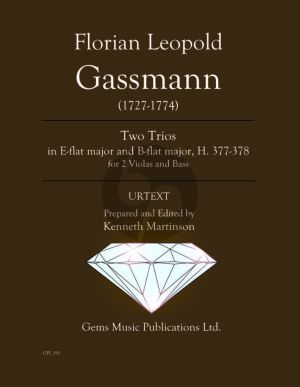 Gassmann 2 Trios in E-flat major / B-flat major H. 377 - 378 for 2 Violas - Bass (Prepared and Edited by Kenneth Martinson) (Urtext)