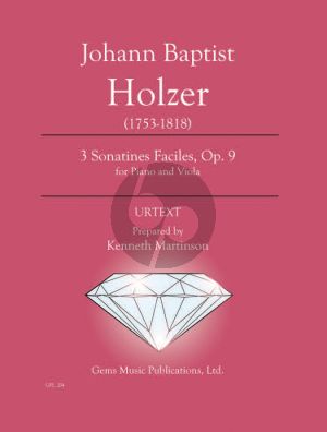 Holzer 3 Sonatines Faciles, Op. 9 for Piano - Viola (Prepared and Edited by Kenneth Martinson) (Urtext)