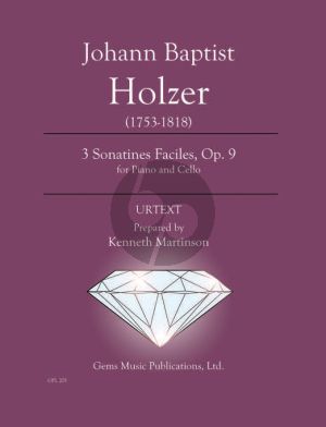 Holzer 3 Sonatines Faciles Op. 9 for Piano - Cello (Prepared and Edited by Kenneth Martinson) (Urtext)