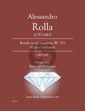 Rolla Rondo in sol maggiore BI. 331 Viola e Orchestra Score -Parts (Prepared and Edited by Kenneth Martinson) (Urtext)