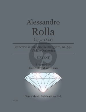 Rolla Concerto in mi bemolle maggiore BI. 544 Viola e Orchestra Score - Parts (Prepared and Edited by Kenneth Martinson) (Urtext)